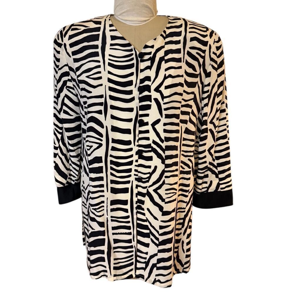 Shomi 100% Silk Tunic Geometric Design Sz.  12 Flowy Boho Festival